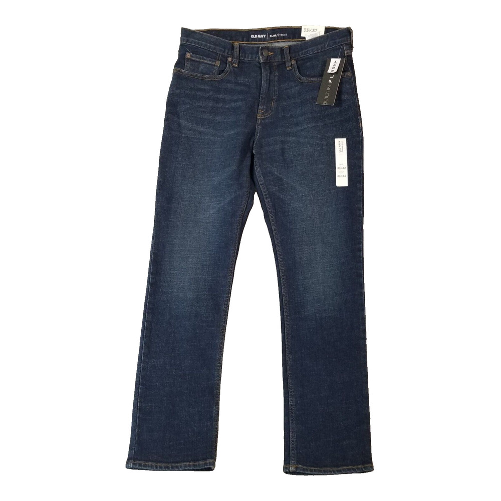 Old Navy Mens Jeans 32x32 Slim Straight Blue Stretch Denim Pants New